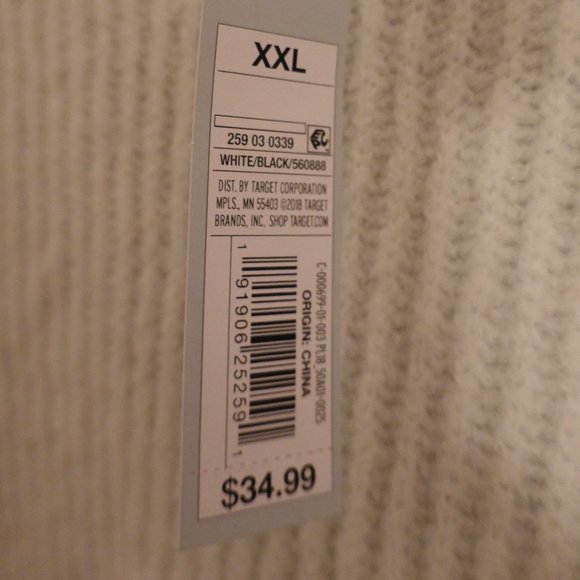 NWT Prologue Black/ White-Cream Funnel Neck Sweater XXL - Picture 2 of 6